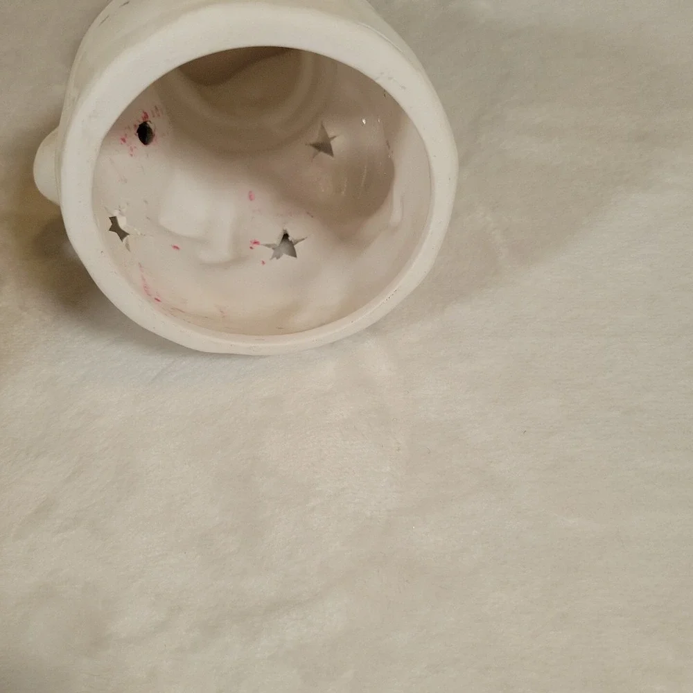 Porcelain Snowman Votive Holder International Bazaar 5.5‎ Inches Christmas Decor